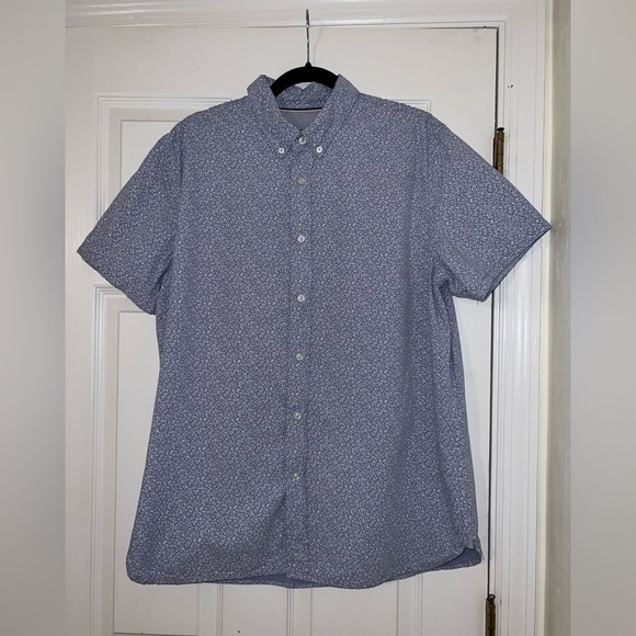 Lee Blue and White Floral Regular Fit Collar Button Down Shirt Size Mens Large - Picture 1 of 5